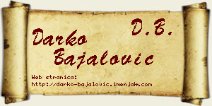 Darko Bajalović vizit kartica
